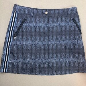 Daily Sports Golf Skort Womens 8 Blue Dotted Wave Stripe Performance Skirt